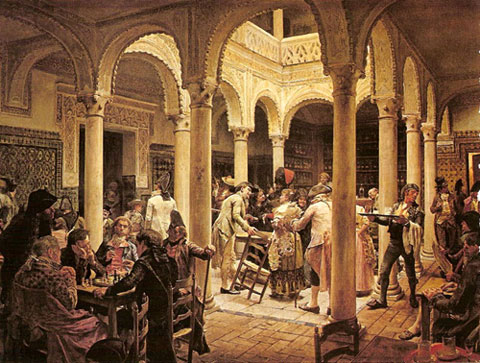 El Caf&eacute;. Pintado por Jos&eacute; Jim&eacute;nez Aranda (1837 - 1903) 
