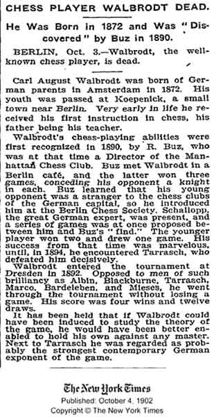 The New York Times del 4 de Octubre 1902