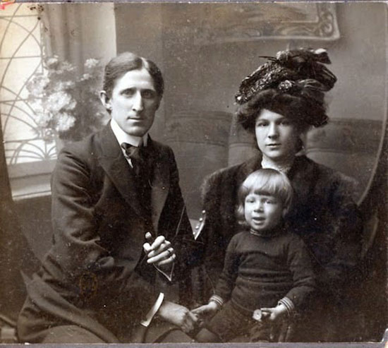 Frank Marshall, Carrie Marshall y Frank Junior en Ostende 1907 