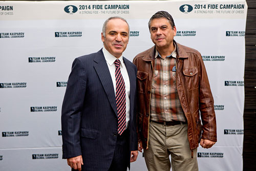 Kasparov y Javier Ochoa, Presidente de la FEDA