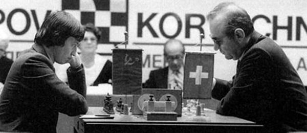 Korchnoi y Karpov en el match de 1981