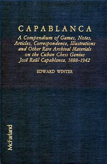 Libro de Edward Winter sobre Capablanca