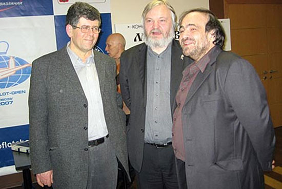Mark Dvoretsky, Artur Yusupov y Lev Psakhis en Moscú 2007