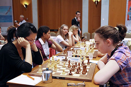 Monte Carlo con Hou Yifan, Humpy Koneru, Anna Muzychuk y Almira Skripchenko 