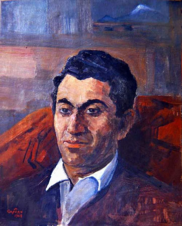 Petrosian con el Monte Ararat detr&aacute;s 