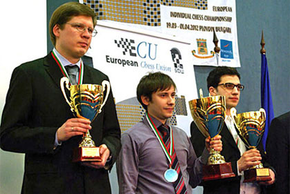 Podio Malakhov, Jakovenko y Fressinet Foto &copy; Svoboda Chankova www.eicc2012