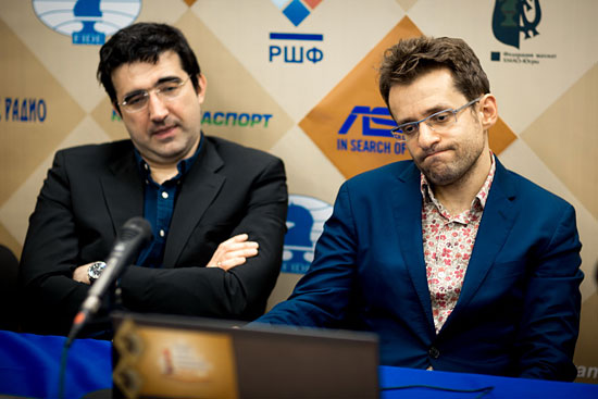 R 12 Conferencia de prensa de los insatisfechos Kramnik y Aronian