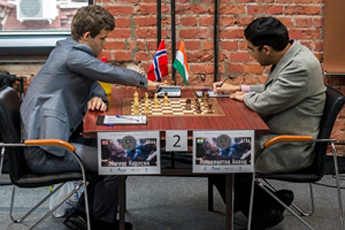 R 5 Carlsen vence a Anand en la última partida entre ambos antes del duelo por el título mundial 