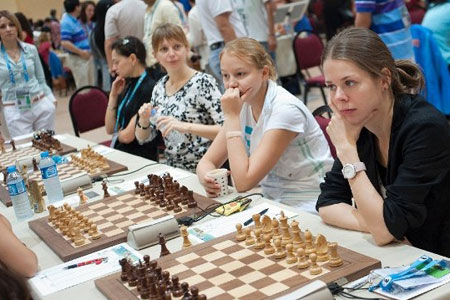 Rusia Femenino T Kosintseva, Gunina, N Kosintseva y Kosteniu