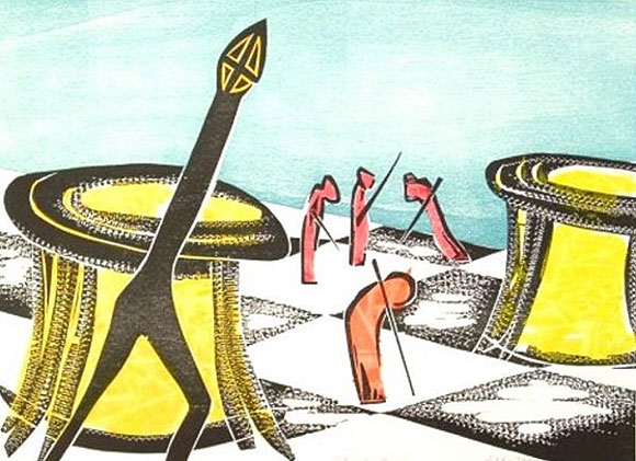 Las torres en defensa. Pintura © Elke Rehder Fine Arts