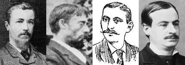 Joseph Blackburne, Amos Burn, Samuel Lipschutz, y James Mason