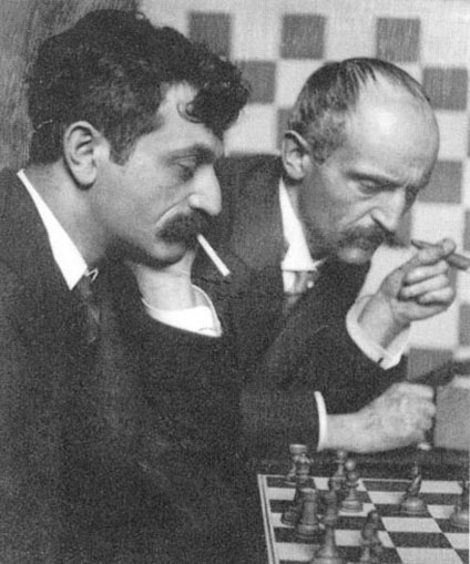 Emanuel Lasker y su hermano Berthold Lasker en 1907