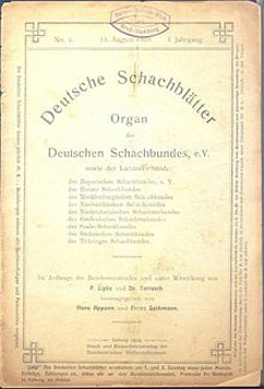 Tarrasch revista de ajedrez de Alemania del Sur. 1907
