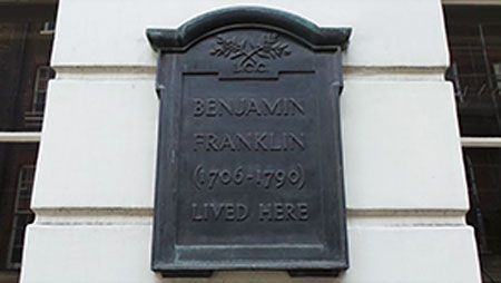 The Benjamin Franklin House. Placa