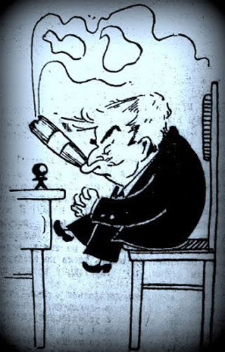 Una caricatura de Lasker con su eterno puro. Autor: Alexander Vinkevich