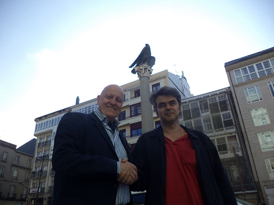 Leontxo García con Antón Busto. Lugo. 2014