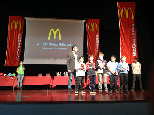 Podio Sub 10 VII Aberto Xadrez McDonalds Vilagarcía