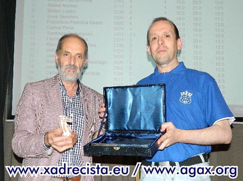 Entrega dunha placa ao presidente do Sporting Club Casino, Juan José Medín Guyatt. Virxe do Rosario. A Coruña 2013