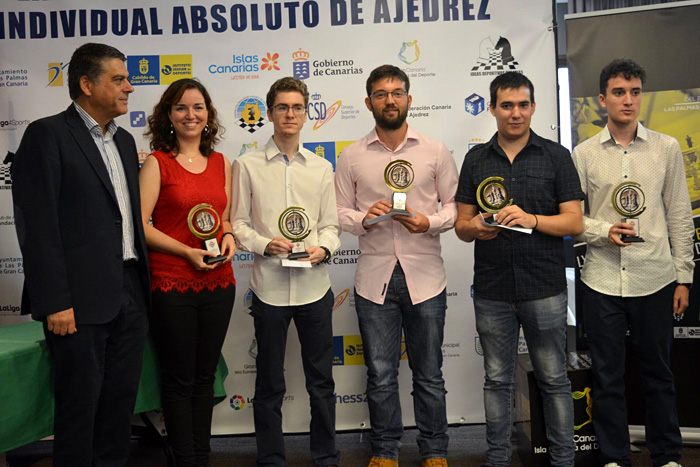 Javier Ochoa, Sabrina Vega (mejor mujer), David Antón (2ª), Ivásn Salgado (1ª), Daniel Forcen (3ª), y Jaime Santos (5ª). Campeonato de España Absoluto 2017