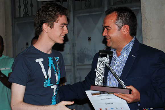 David Antón, con el Alcalde de Sabiote, Luis Miguel López