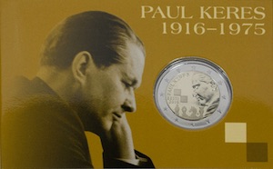 Imagen de Paul Keres y de la moneda de 2 euros