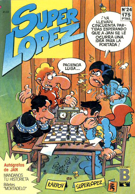 Portada de Superlópez alusiva al ajedrez.