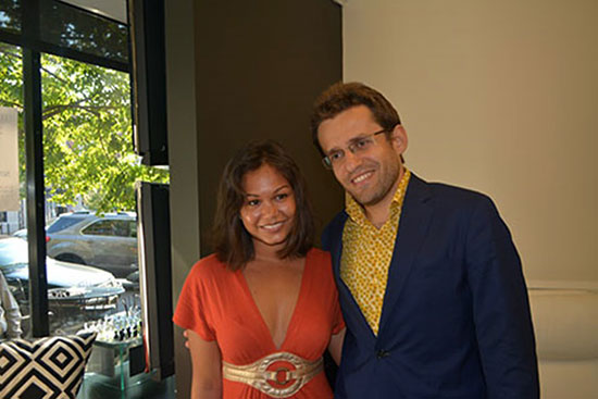 Aronian y su novia Arianne Caoli en San Luis 2013