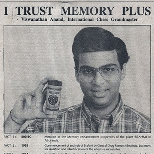 Anand promocionando pastillas para la memoria