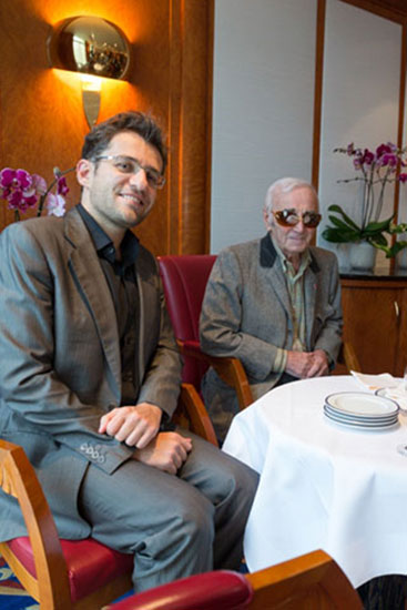 Aronian y Charles Aznavour