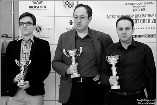 Bartel Mateuz 3, Boris Gelfand, 2 y Evgeniy Najer 1, podio de Aeroflot 2016