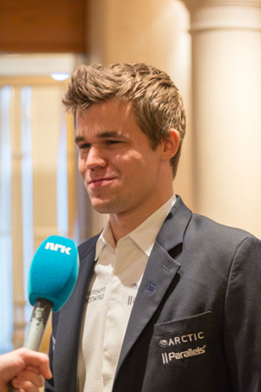 Carlsen entrevistado por la TV noruega NRK 