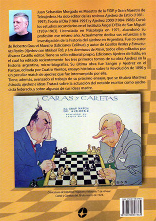 Contratapa de Los años locos del ajedrez argentino de J S Morgado
