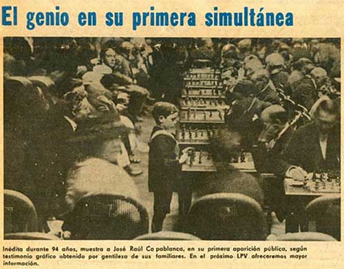 Diario Juventud Rebelde del 13 de noviembre de 1988. El simultaneísta es Reshevsky, no Capablanca