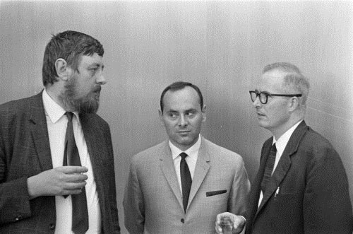 Donner Portisch y Byrne en la ceremonia de apertura del torneo IBM Ámsterdan 1969 