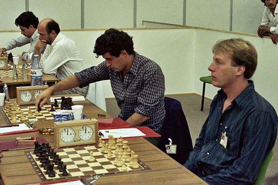 EE. UU. en Dubai 1986 Yasser Seirawan, Lubomir Kavalek, John Fedorowicz y Nick de Firmian