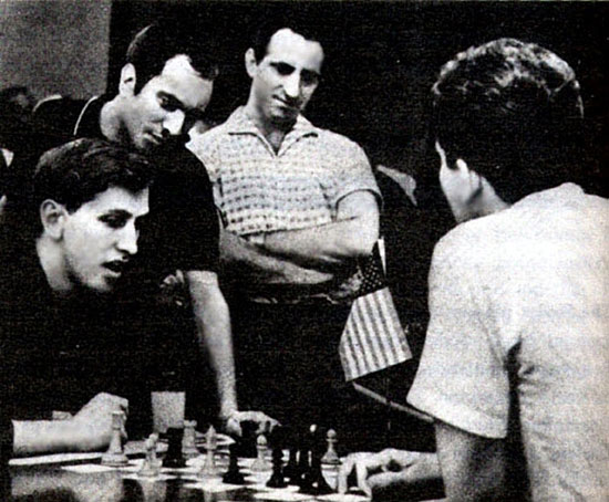 Fischer,  Tal, Polugaevsky y Spassky en la Olimpiada de La Habana 1966