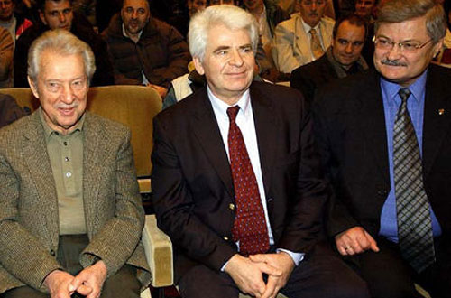 Gligoric y Spassky en 2004