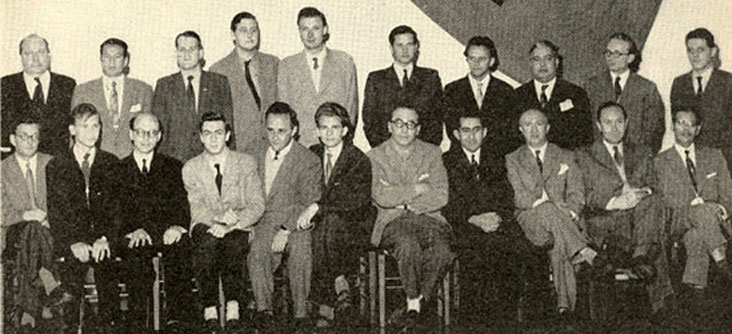Gotemburgo 1955. Panno es el 4º, sentado, desde la izquierda