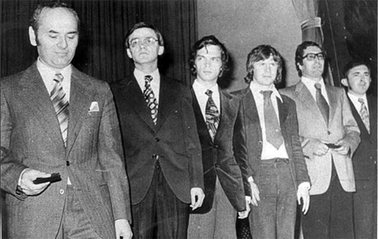Hungría 1978 Oro olímpico Portish, Ribli,Sax, Adorjan, Csom y Vadasz