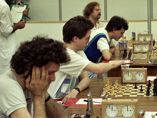 Jonathan Speelman, Nigel Short, John Nunn y Tony Miles Foto © Gerhard Hund