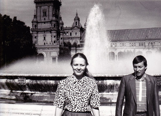 Karpov y Natalia Bulanova, su entonces esposa ,en Sevilla 1987