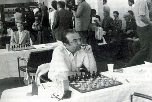 Korchnoi y atrás Andersson Londres 1984 URSS vs. Resto del mundo