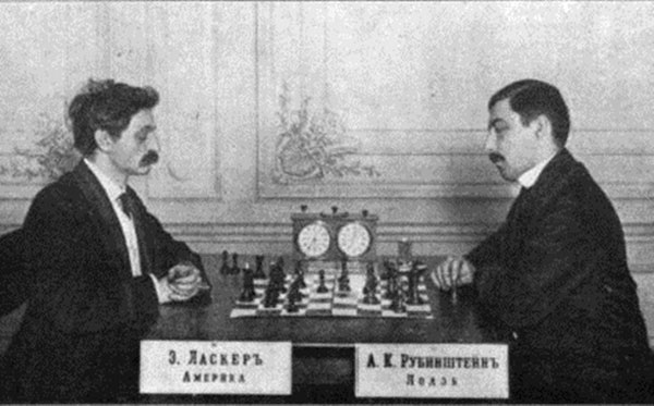 Lasker y Rubinstein en San Petersburgo 1909