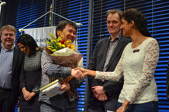 Li chao, Helgi Olafsson y Harika Dronavalli
