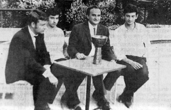 Messing, Ljubojevic, Ivkov y Cvetkovic en Belgrado 1969