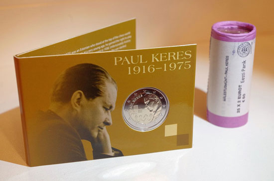 Moneda de Paul Keres de 2 Euros de Estonia