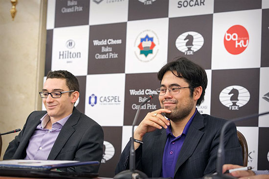 R 3 Caruana y Nakamura de buen humor tras la partida 