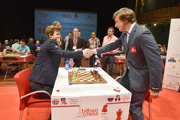 R 3 Primera partida de Carlsen con Karjakin 