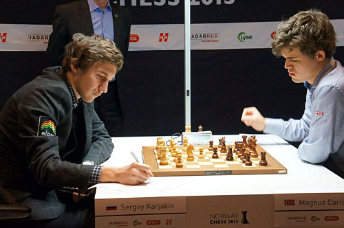 R 5 Karjakin y Carlsen discuten la Apertura Española. Norway 2013