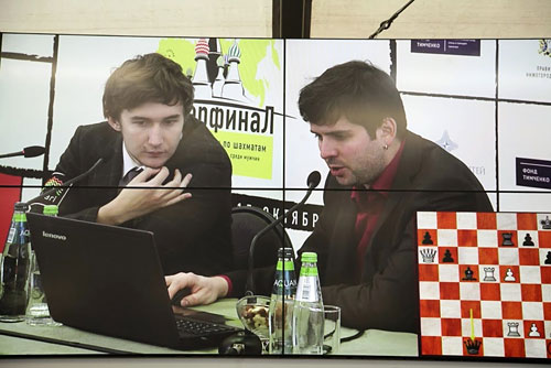 R 9 Conferencia de prensa de Karjakin y Svidler